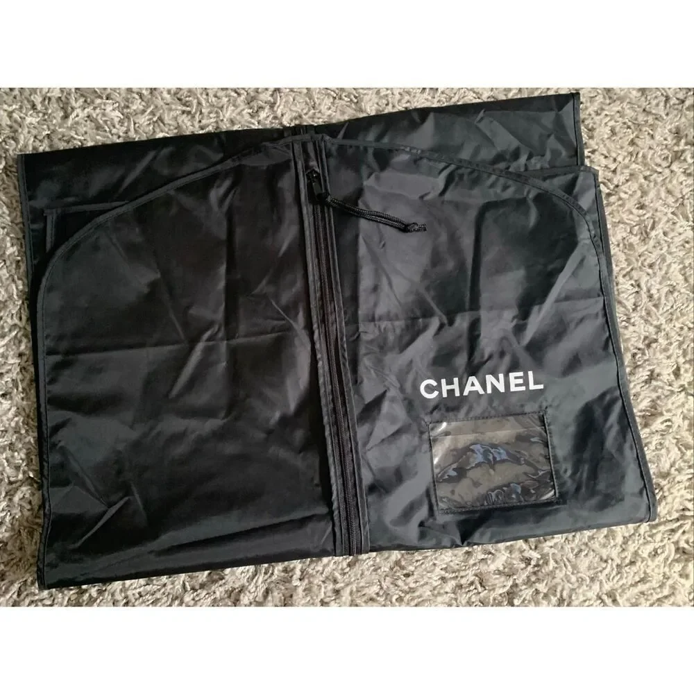 CHANEL Velvet Hanger & NEW Nylon Garment Cover BAG LOGO LOT